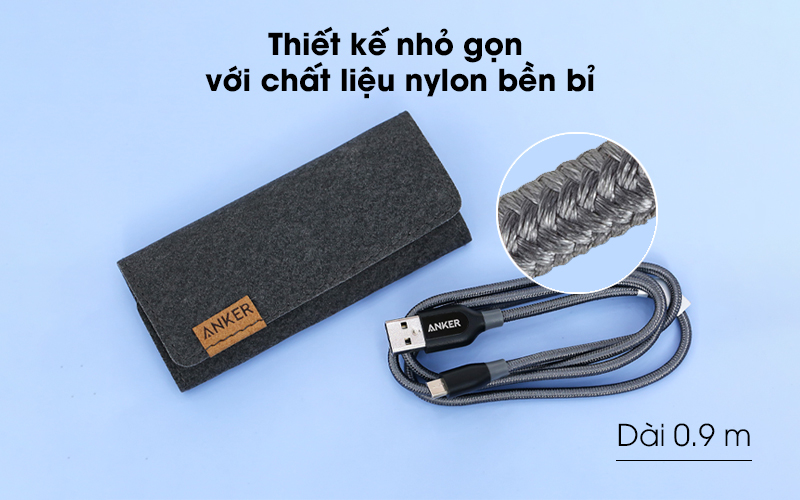 Cáp sạc Anker với thiết kế nhỏ gọn